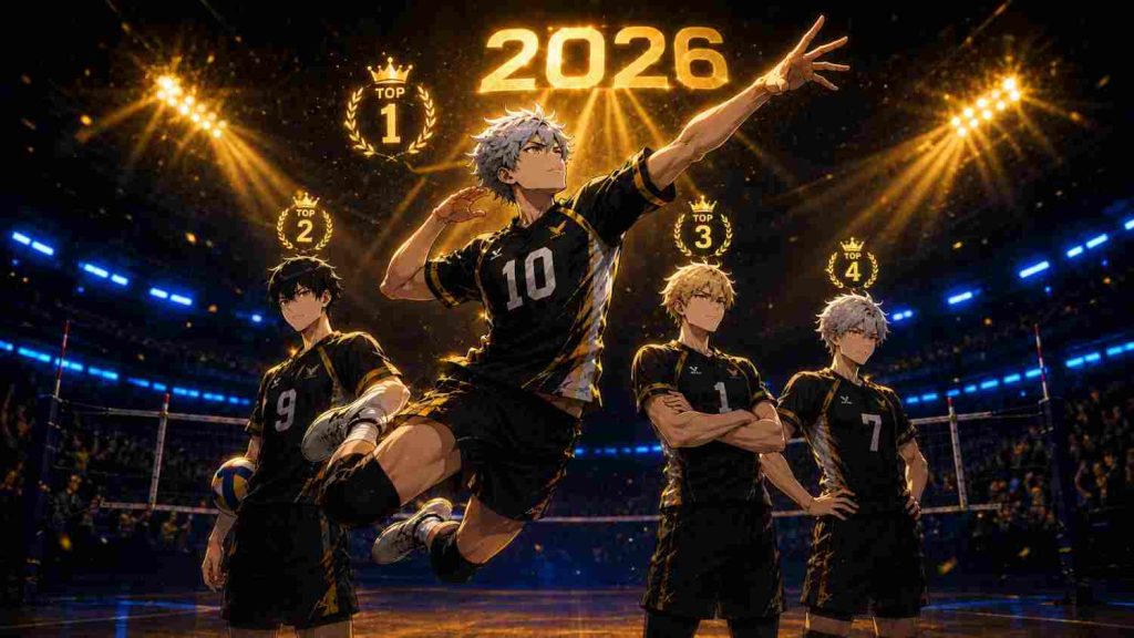The Spike top 4 best attackers 2026 ranking with players number 10, 9, 1, and 7.