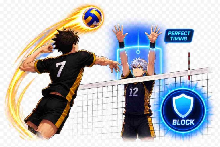 The Spike Cross mod APK volleyball match with perfect timing block.