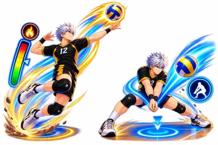The Spike volleyball story gameplay with spike and receive abilities.